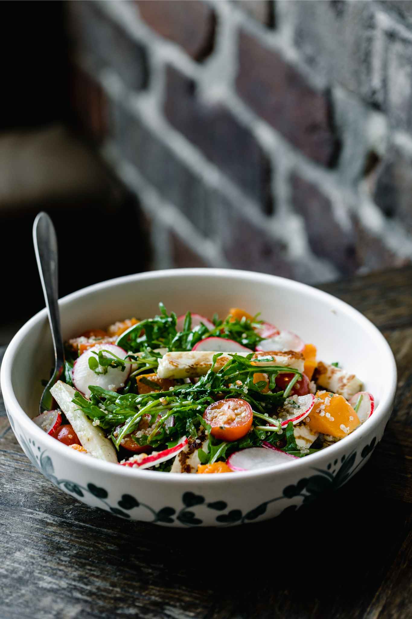 pumpkin & halloumi salad