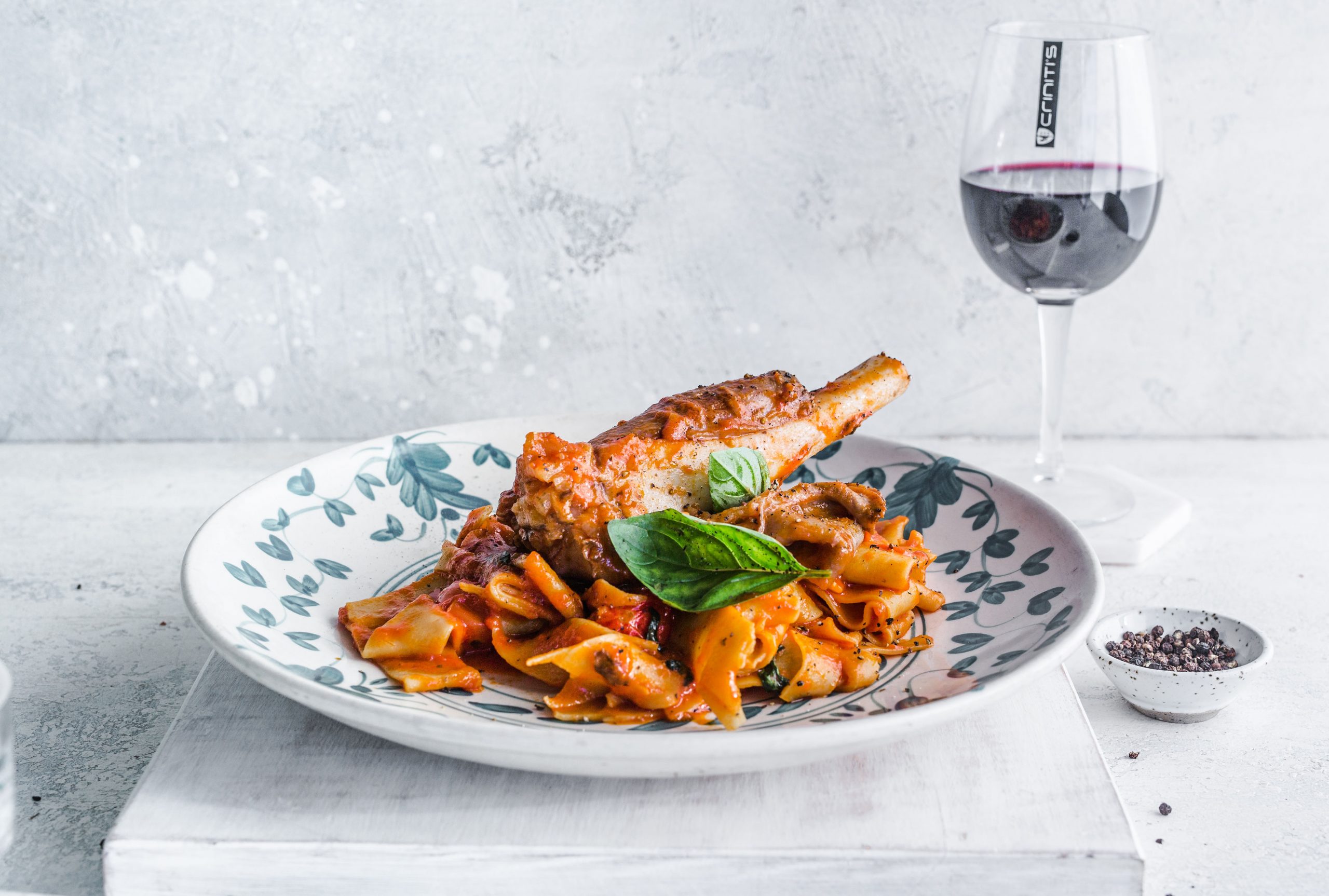 fettuccine lamb shank