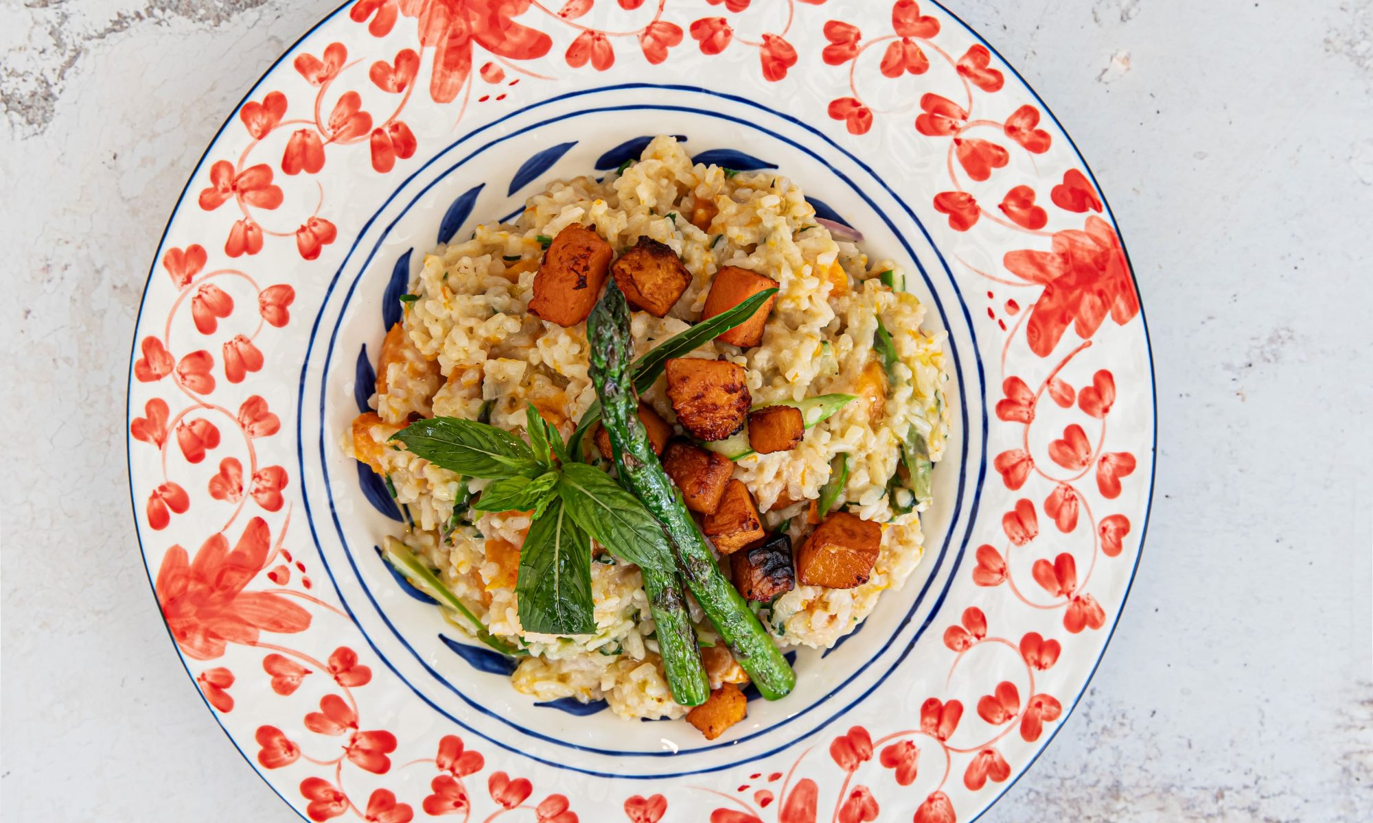 pumpkin-asparagus-mint-risotto